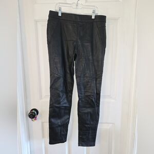 Free People Black Faux Leather Ankle Length Pants Size 28